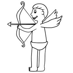 Dessin à colorier: Cupidon (Personnages fantastiques et d'aventure) #196323 - Coloriages à Imprimer Gratuits