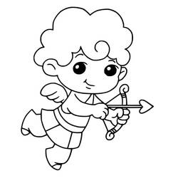 Dessin à colorier: Cupidon (Personnages fantastiques et d'aventure) #196325 - Coloriages à Imprimer Gratuits