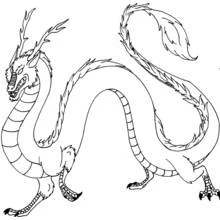 Dessin à colorier: Dragon (Personnages fantastiques et d'aventure) #148587 - Coloriages à Imprimer Gratuits