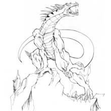 Dessin à colorier: Dragon (Personnages fantastiques et d'aventure) #5792 - Coloriages à Imprimer Gratuits
