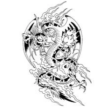 Dessin à colorier: Dragon (Personnages fantastiques et d'aventure) #5805 - Coloriages à Imprimer Gratuits