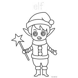 Dessin à colorier: Elfe (Personnages fantastiques et d'aventure) #93900 - Coloriages à Imprimer Gratuits