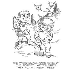 Dessin à colorier: Elfe (Personnages fantastiques et d'aventure) #93930 - Coloriages à Imprimer Gratuits