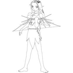 Dessin à colorier: Elfe (Personnages fantastiques et d'aventure) #93963 - Coloriages à Imprimer Gratuits