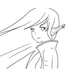 Dessin à colorier: Elfe (Personnages fantastiques et d'aventure) #94069 - Coloriages à Imprimer Gratuits