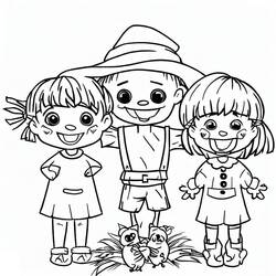 Dessin à colorier: Épouvantail (Personnages fantastiques et d'aventure) #187706 - Coloriages à Imprimer Gratuits