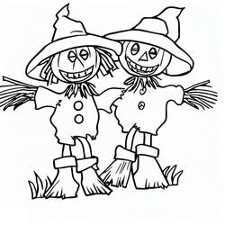 Dessin à colorier: Épouvantail (Personnages fantastiques et d'aventure) #187709 - Coloriages à Imprimer Gratuits