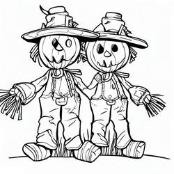 Dessin à colorier: Épouvantail (Personnages fantastiques et d'aventure) #187710 - Coloriages à Imprimer Gratuits