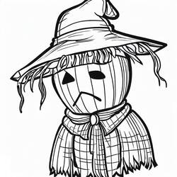 Dessin à colorier: Épouvantail (Personnages fantastiques et d'aventure) #187713 - Coloriages à Imprimer Gratuits