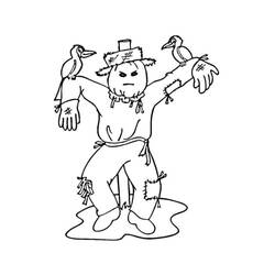 Dessin à colorier: Épouvantail (Personnages fantastiques et d'aventure) #187724 - Coloriages à Imprimer Gratuits