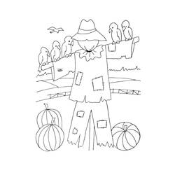 Dessin à colorier: Épouvantail (Personnages fantastiques et d'aventure) #187739 - Coloriages à Imprimer Gratuits