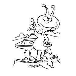 Dessin à colorier: Extraterrestre (Personnages fantastiques et d'aventure) #94564 - Coloriages à Imprimer Gratuits