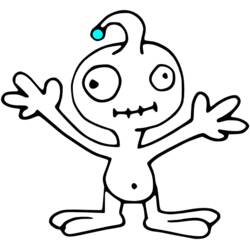 Dessin à colorier: Extraterrestre (Personnages fantastiques et d'aventure) #94611 - Coloriages à Imprimer Gratuits