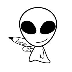 Dessin à colorier: Extraterrestre (Personnages fantastiques et d'aventure) #94667 - Coloriages à Imprimer Gratuits