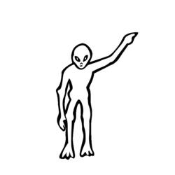 Dessin à colorier: Extraterrestre (Personnages fantastiques et d'aventure) #94697 - Coloriages à Imprimer Gratuits
