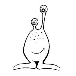 Dessin à colorier: Extraterrestre (Personnages fantastiques et d'aventure) #94704 - Coloriages à Imprimer Gratuits