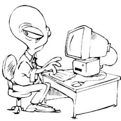 Dessin à colorier: Extraterrestre (Personnages fantastiques et d'aventure) #94721 - Coloriages à Imprimer Gratuits