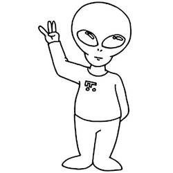 Dessin à colorier: Extraterrestre (Personnages fantastiques et d'aventure) #94785 - Coloriages à Imprimer Gratuits