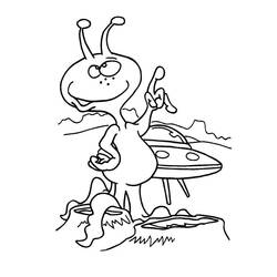 Dessin à colorier: Extraterrestre (Personnages fantastiques et d'aventure) #94852 - Coloriages à Imprimer Gratuits