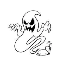 Dessin à colorier: Fantôme (Personnages fantastiques et d'aventure) #95463 - Coloriages à Imprimer Gratuits