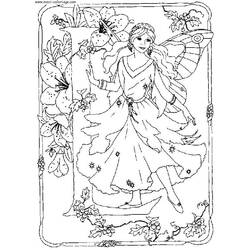 Dessin à colorier: Fée (Personnages fantastiques et d'aventure) #95783 - Coloriages à Imprimer Gratuits