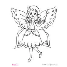 Dessin à colorier: Fée (Personnages fantastiques et d'aventure) #95784 - Coloriages à Imprimer Gratuits