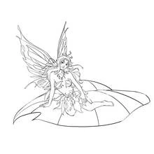 Dessin à colorier: Fée (Personnages fantastiques et d'aventure) #95785 - Coloriages à Imprimer Gratuits