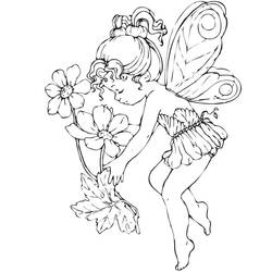 Dessin à colorier: Fée (Personnages fantastiques et d'aventure) #95818 - Coloriages à Imprimer Gratuits