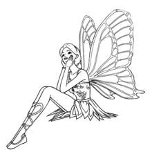 Dessin à colorier: Fée (Personnages fantastiques et d'aventure) #95824 - Coloriages à Imprimer Gratuits