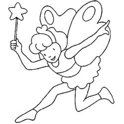 Dessin à colorier: Fée (Personnages fantastiques et d'aventure) #95830 - Coloriages à Imprimer Gratuits