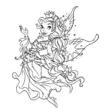 Dessin à colorier: Fée (Personnages fantastiques et d'aventure) #95860 - Coloriages à Imprimer Gratuits