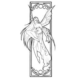 Dessin à colorier: Fée (Personnages fantastiques et d'aventure) #95886 - Coloriages à Imprimer Gratuits