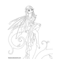 Dessin à colorier: Fée (Personnages fantastiques et d'aventure) #95887 - Coloriages à Imprimer Gratuits