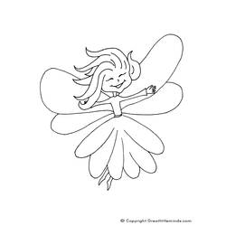 Dessin à colorier: Fée (Personnages fantastiques et d'aventure) #95907 - Coloriages à Imprimer Gratuits