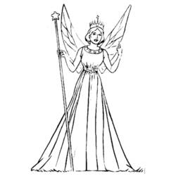 Dessin à colorier: Fée (Personnages fantastiques et d'aventure) #95980 - Coloriages à Imprimer Gratuits