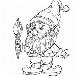 Dessin à colorier: Gnome (Personnages fantastiques et d'aventure) #204839 - Coloriages à Imprimer Gratuits