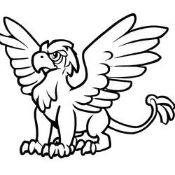 Dessin à colorier: Griffon (Personnages fantastiques et d'aventure) #197317 - Coloriages à Imprimer Gratuits