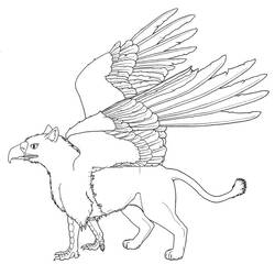 Dessin à colorier: Griffon (Personnages fantastiques et d'aventure) #197319 - Coloriages à Imprimer Gratuits