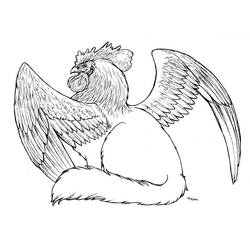 Dessin à colorier: Griffon (Personnages fantastiques et d'aventure) #197320 - Coloriages à Imprimer Gratuits