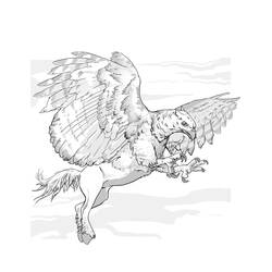 Dessin à colorier: Griffon (Personnages fantastiques et d'aventure) #197323 - Coloriages à Imprimer Gratuits