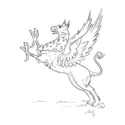 Dessin à colorier: Griffon (Personnages fantastiques et d'aventure) #197324 - Coloriages à Imprimer Gratuits