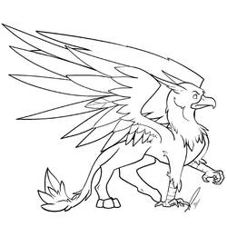 Dessin à colorier: Griffon (Personnages fantastiques et d'aventure) #197326 - Coloriages à Imprimer Gratuits
