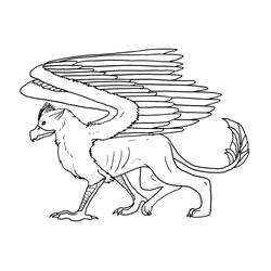 Dessin à colorier: Griffon (Personnages fantastiques et d'aventure) #197327 - Coloriages à Imprimer Gratuits