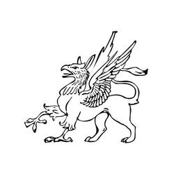 Dessin à colorier: Griffon (Personnages fantastiques et d'aventure) #197328 - Coloriages à Imprimer Gratuits