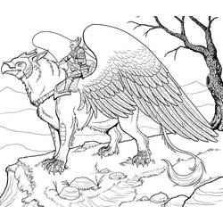 Dessin à colorier: Griffon (Personnages fantastiques et d'aventure) #197330 - Coloriages à Imprimer Gratuits