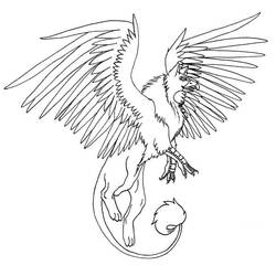 Dessin à colorier: Griffon (Personnages fantastiques et d'aventure) #197333 - Coloriages à Imprimer Gratuits