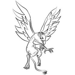 Dessin à colorier: Griffon (Personnages fantastiques et d'aventure) #197335 - Coloriages à Imprimer Gratuits