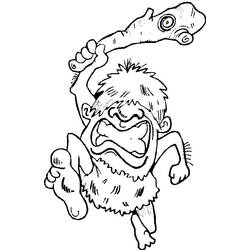 Dessin à colorier: Homme préhistorique (Personnages fantastiques et d'aventure) #150164 - Coloriages à Imprimer Gratuits