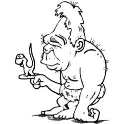 Dessin à colorier: Homme préhistorique (Personnages fantastiques et d'aventure) #150199 - Coloriages à Imprimer Gratuits