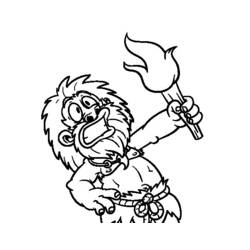 Dessin à colorier: Homme préhistorique (Personnages fantastiques et d'aventure) #150222 - Coloriages à Imprimer Gratuits
